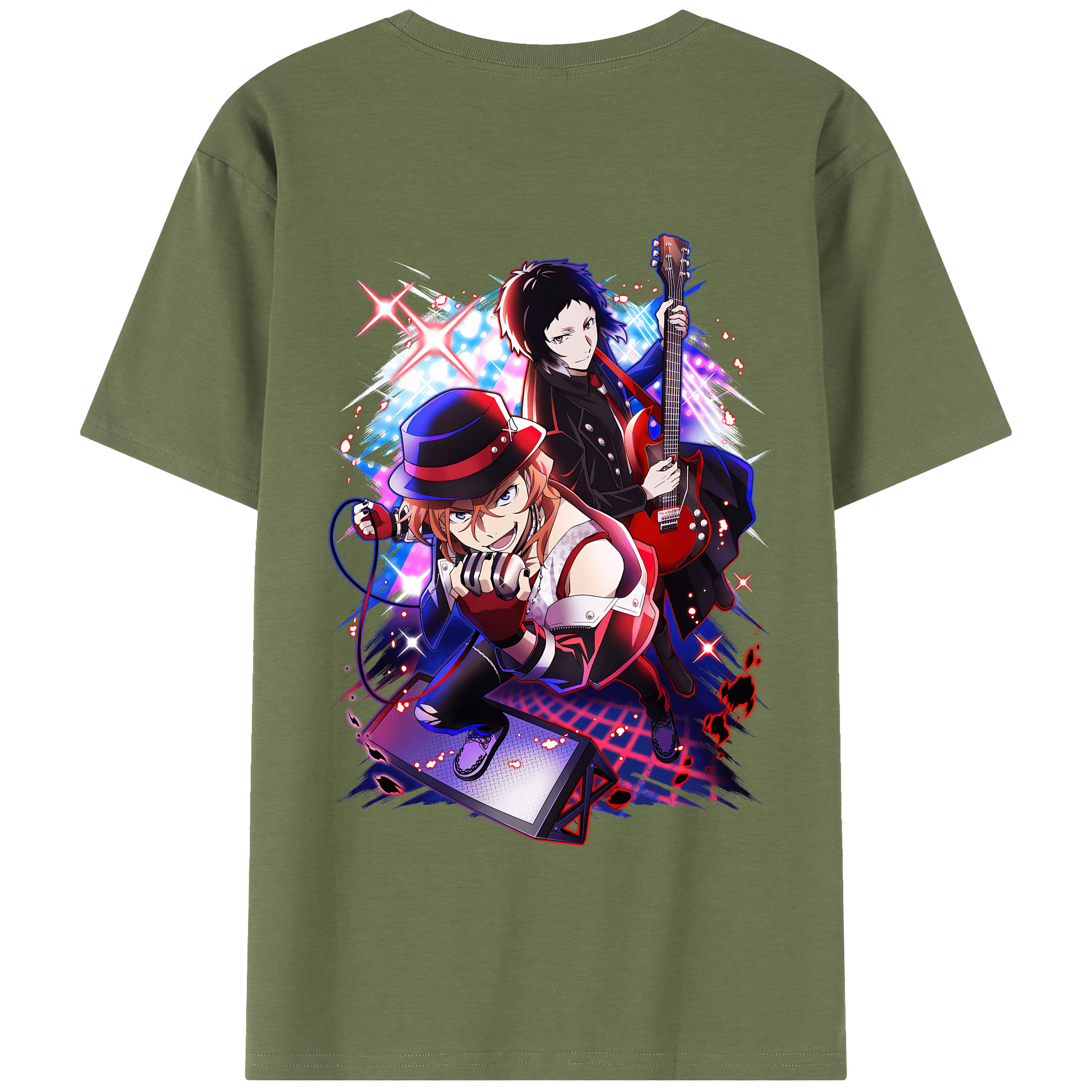 （画像用） 文豪ストレイドッグス Bungo Stray Dogs 綿100％半袖Tシャツ（背面プリント）